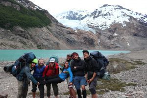 HMI Gap group at the glacier lake, Patagonia National Park